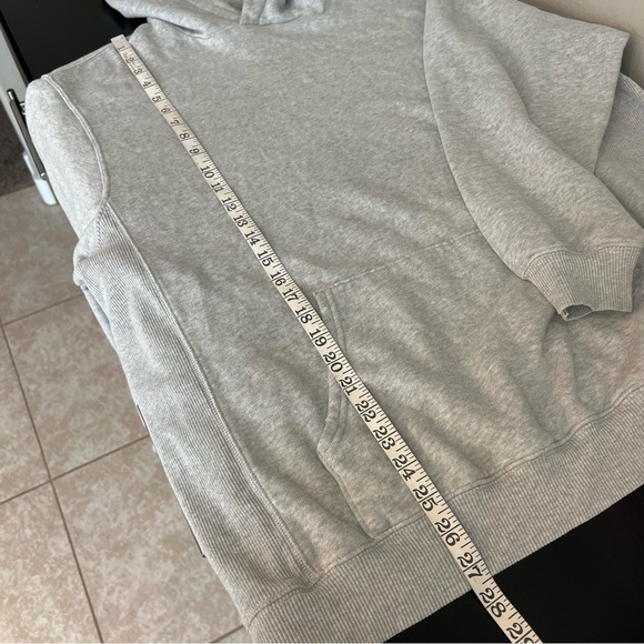 Aerie Oversized pullover hoodie, grey, cotton, back graphic, size M - Picture 11 of 13